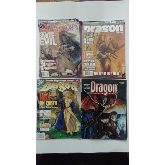FLAWED DAMAGED Dragon Magazines Lot -Craft Lot D&D Magazines - Picture 2 of 9